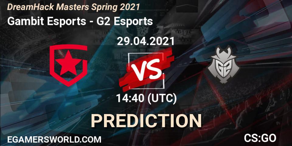 Gambit Esports vs G2 Esports: Match Prediction. 29.04.2021 at 15:00, Counter-Strike (CS2), DreamHack Masters Spring 2021