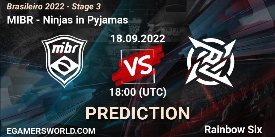 MIBR vs Ninjas in Pyjamas: Match Prediction. 18.09.22, Rainbow Six, Brasileirão 2022 - Stage 3