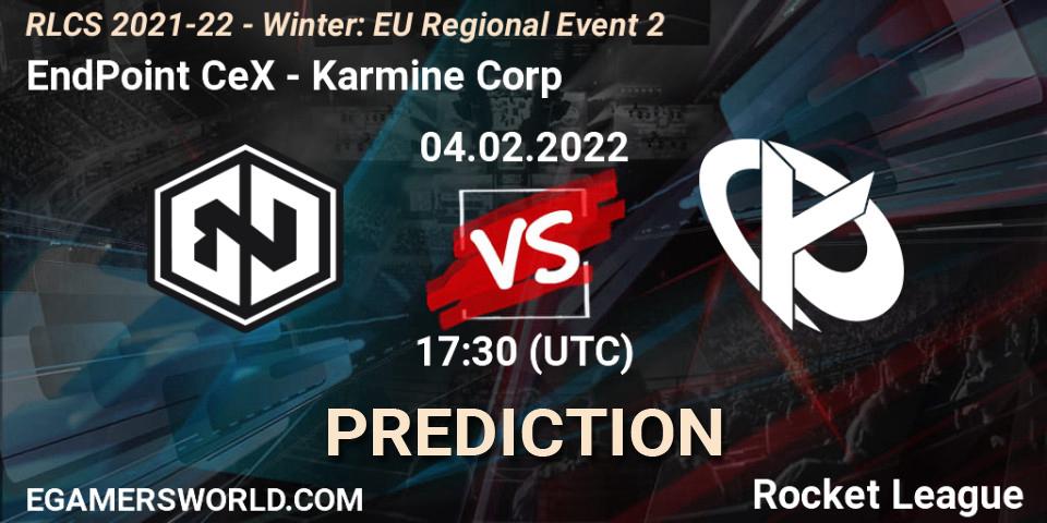 EndPoint CeX vs Karmine Corp: Match Prediction. 04.02.2022 at 17:30, Rocket League, RLCS 2021-22 - Winter: EU Regional Event 2