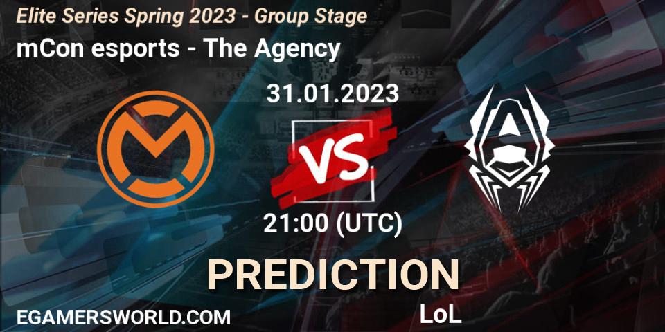 mCon esports vs The Agency: Match Prediction. 31.01.23, LoL, Elite Series Spring 2023 - Group Stage