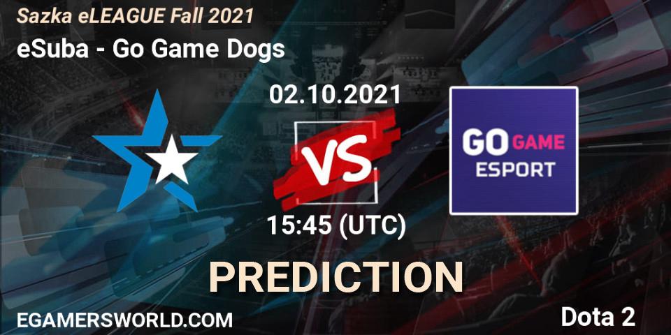 eSuba vs Go Game Dogs: Match Prediction. 02.10.2021 at 16:15, Dota 2, Sazka eLEAGUE Fall 2021
