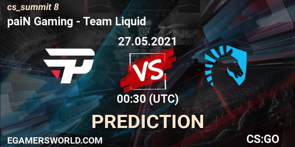 paiN Gaming vs Team Liquid: Match Prediction. 27.05.2021 at 01:10, Counter-Strike (CS2), cs_summit 8