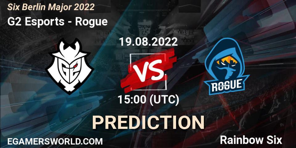 G2 Esports vs Rogue: Match Prediction. 19.08.2022 at 15:00, Rainbow Six, Six Berlin Major 2022