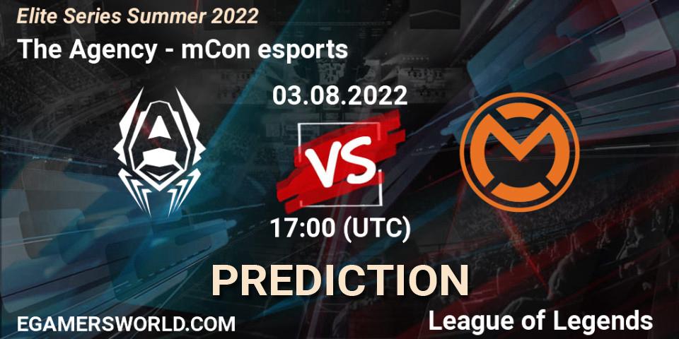 The Agency vs mCon esports: Match Prediction. 03.08.22, LoL, Elite Series Summer 2022