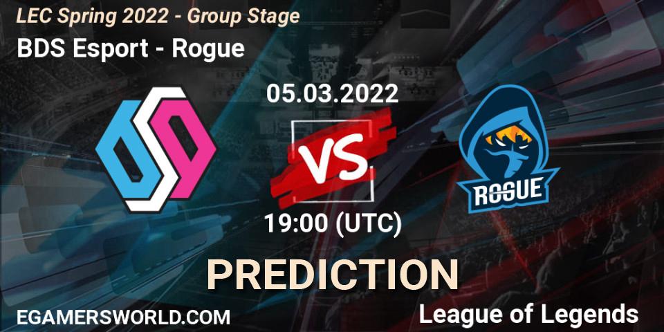 BDS Esport vs Rogue: Match Prediction. 05.03.2022 at 18:00, LoL, LEC Spring 2022 - Group Stage