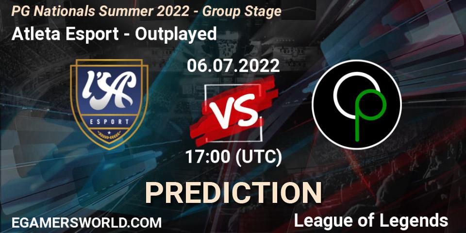Atleta Esport vs Outplayed: Match Prediction. 06.07.2022 at 17:00, LoL, PG Nationals Summer 2022 - Group Stage