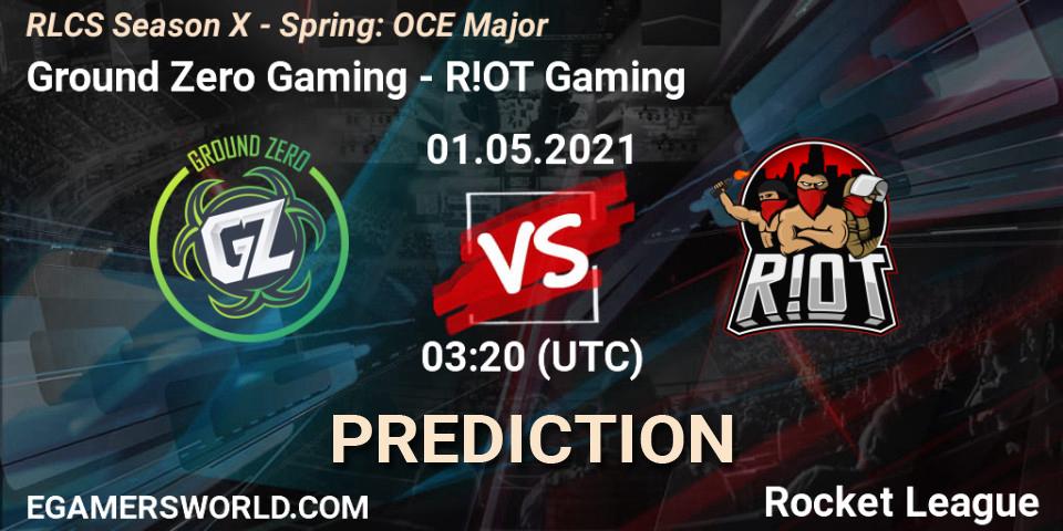 Ground Zero Gaming vs R!OT Gaming: Match Prediction. 01.05.2021 at 03:10, Rocket League, RLCS Season X - Spring: OCE Major