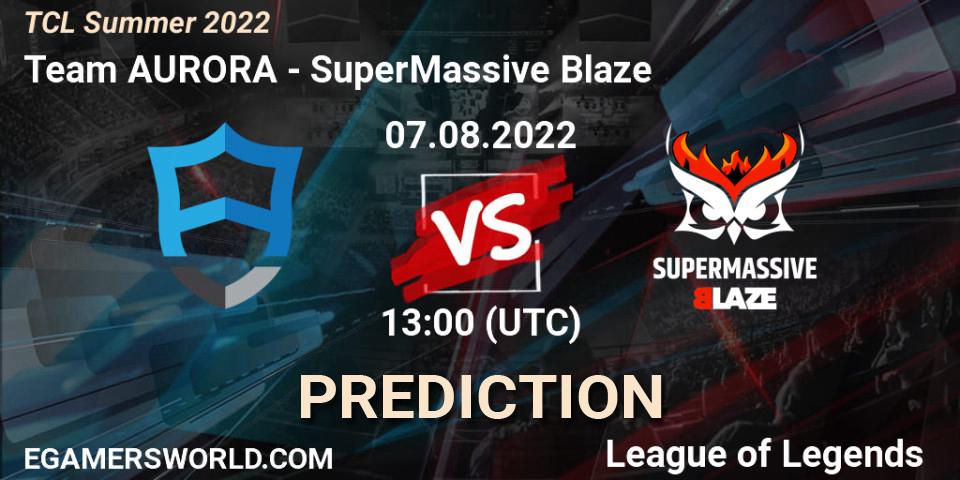 Team AURORA vs SuperMassive Blaze: Match Prediction. 06.08.22, LoL, TCL Summer 2022