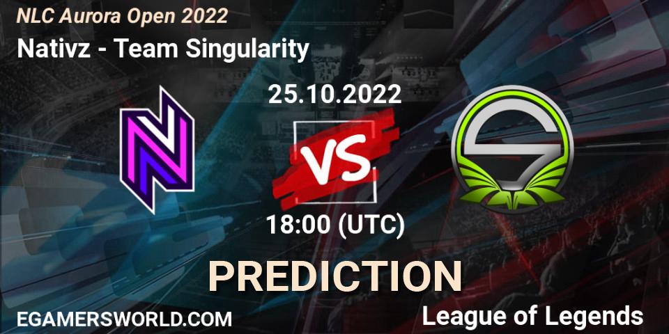 Nativz vs Team Singularity: Match Prediction. 25.10.22, LoL, NLC Aurora Open 2022