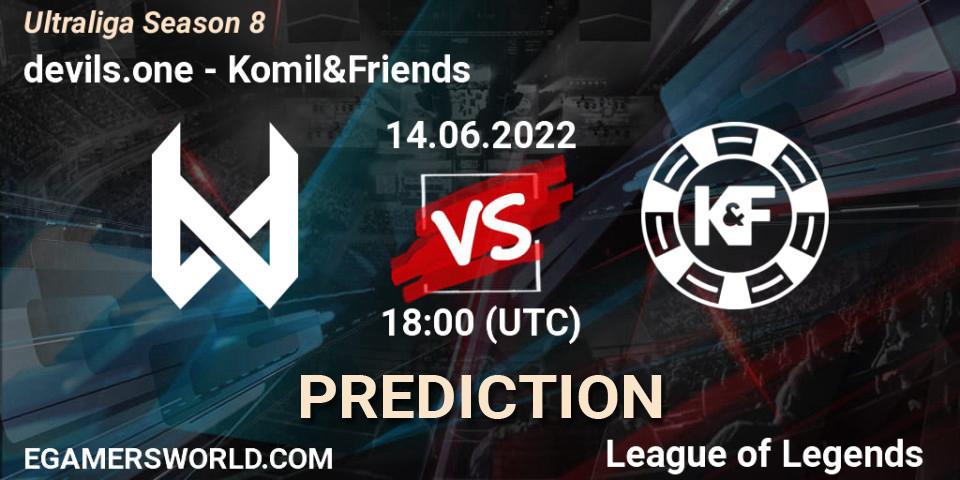 devils.one vs Komil&Friends: Match Prediction. 14.06.2022 at 18:00, LoL, Ultraliga Season 8