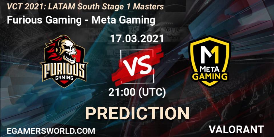 Furious Gaming vs Meta Gaming: Match Prediction. 17.03.2021 at 21:00, VALORANT, VCT 2021: LATAM South Stage 1 Masters