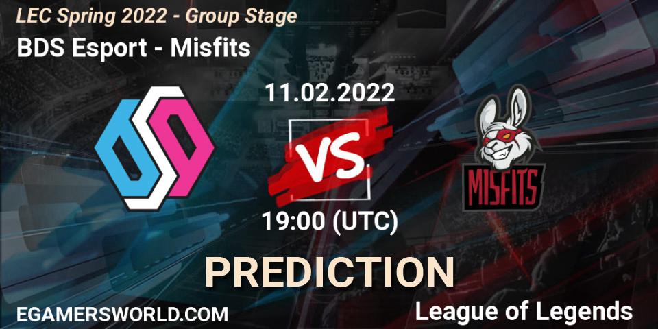BDS Esport vs Misfits: Match Prediction. 11.02.2022 at 17:00, LoL, LEC Spring 2022 - Group Stage