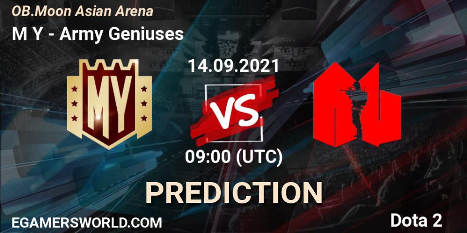 M Y vs Army Geniuses: Match Prediction. 14.09.2021 at 09:15, Dota 2, OB.Moon Asian Arena