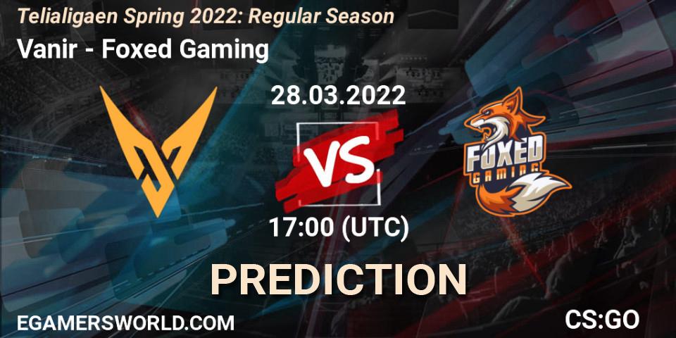 Vanir vs Foxed Gaming: Match Prediction. 31.03.2022 at 17:00, Counter-Strike (CS2), Telialigaen Spring 2022: Regular Season