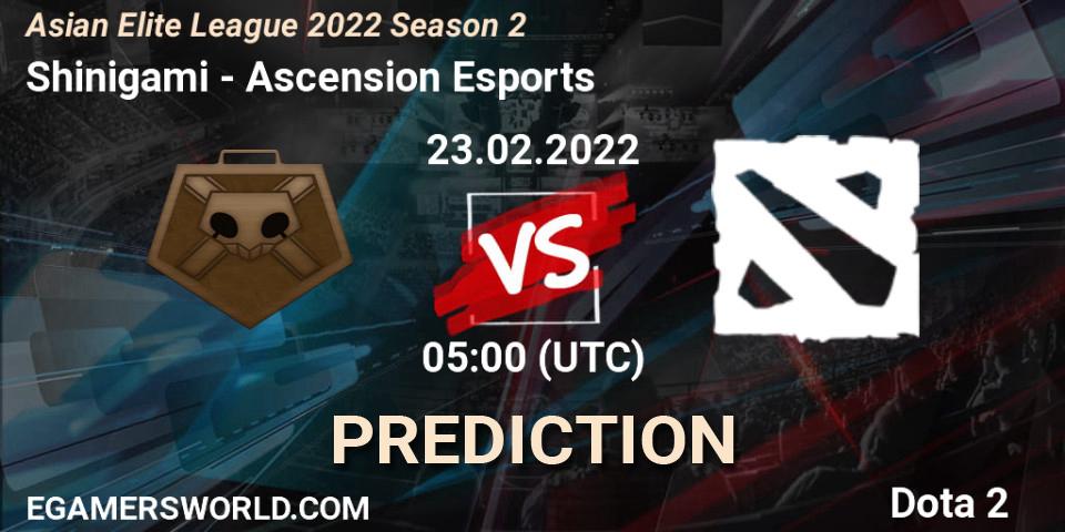 Shinigami vs Ascension Esports: Match Prediction. 23.02.2022 at 04:58, Dota 2, Asian Elite League 2022 Season 2