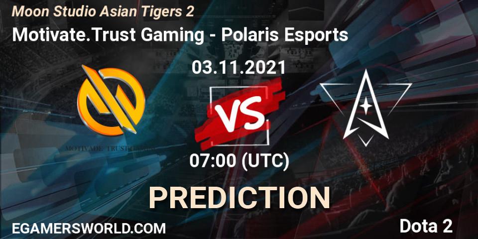 Motivate.Trust Gaming vs Polaris Esports: Match Prediction. 03.11.2021 at 07:15, Dota 2, Moon Studio Asian Tigers 2
