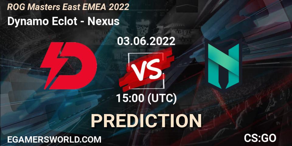 Dynamo Eclot vs Nexus: Match Prediction. 03.06.2022 at 18:30, Counter-Strike (CS2), ROG Masters East EMEA 2022