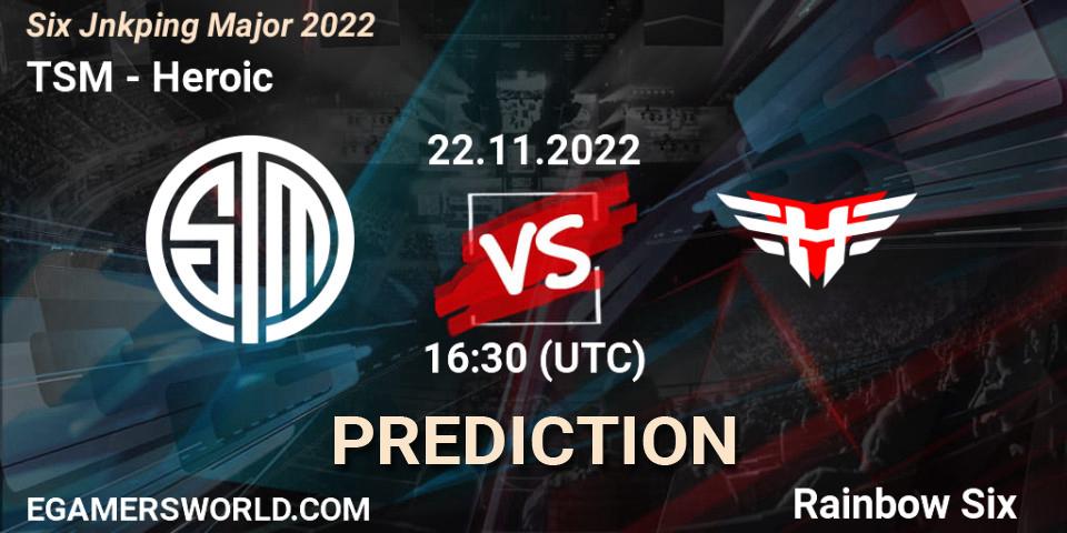 TSM vs Heroic: Match Prediction. 22.11.22, Rainbow Six, Six Jönköping Major 2022
