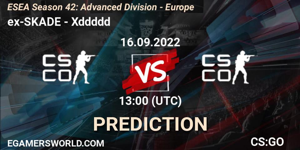 ex-SKADE vs Xddddd: Match Prediction. 16.09.2022 at 13:00, Counter-Strike (CS2), ESEA Season 42: Advanced Division - Europe