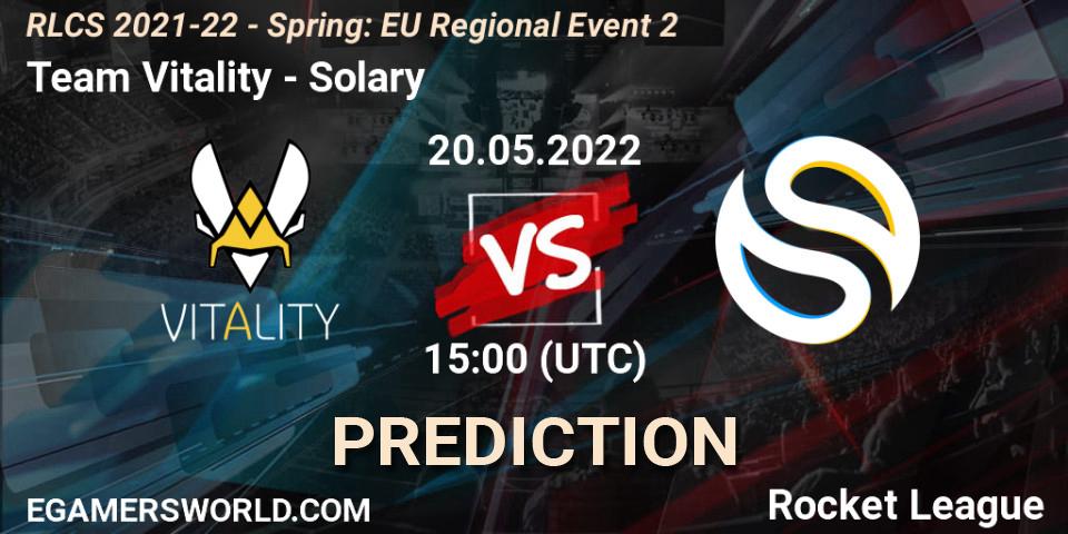 Team Vitality vs Solary: Match Prediction. 20.05.22, Rocket League, RLCS 2021-22 - Spring: EU Regional Event 2