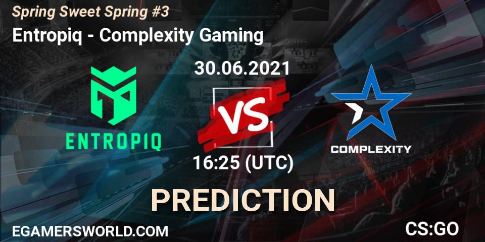 Entropiq vs Complexity Gaming: Match Prediction. 30.06.2021 at 16:25, Counter-Strike (CS2), Spring Sweet Spring #3