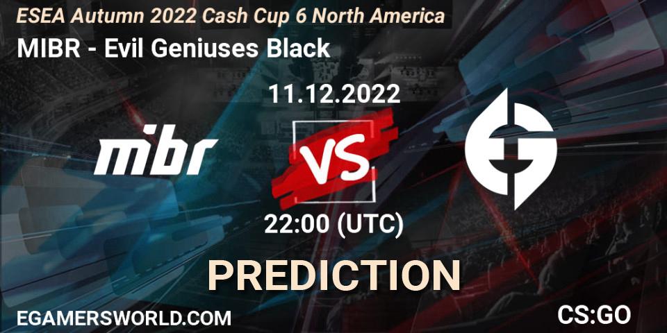 MIBR vs Evil Geniuses Black: Match Prediction. 11.12.22, CS2 (CS:GO), ESEA Cash Cup: North America - Autumn 2022 #6