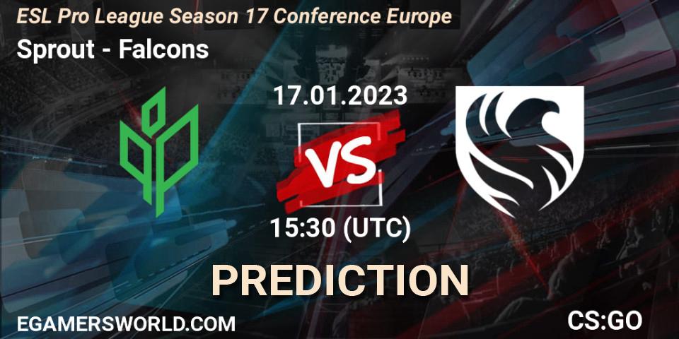 Sprout vs Falcons: Match Prediction. 17.01.2023 at 15:30, Counter-Strike (CS2), ESL Pro League Season 17 Conference Europe