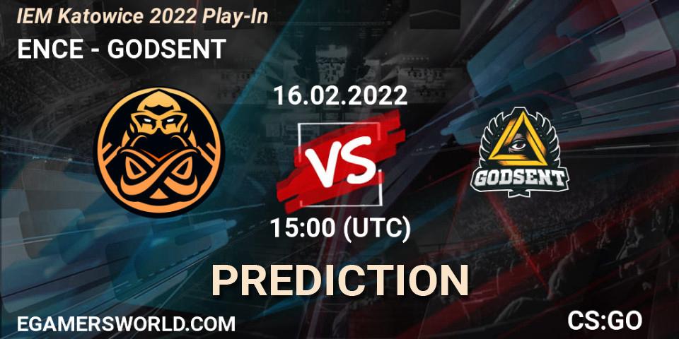 ENCE vs GODSENT: Match Prediction. 16.02.22, CS2 (CS:GO), IEM Katowice 2022 Play-In