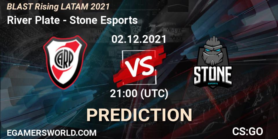 River Plate vs Stone Esports: Match Prediction. 02.12.2021 at 20:15, Counter-Strike (CS2), BLAST Rising LATAM 2021