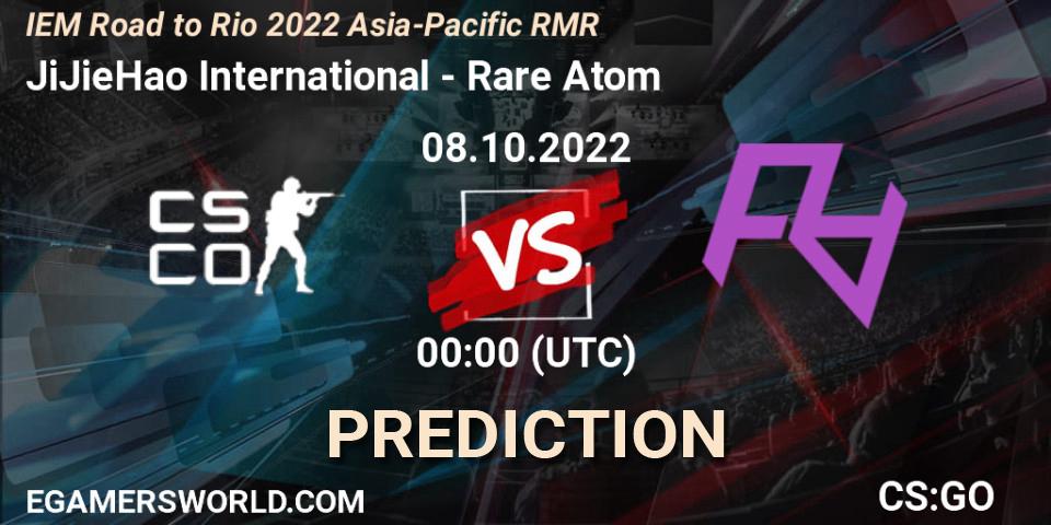 JiJieHao International vs Rare Atom: Match Prediction. 08.10.2022 at 00:00, Counter-Strike (CS2), IEM Road to Rio 2022 Asia-Pacific RMR