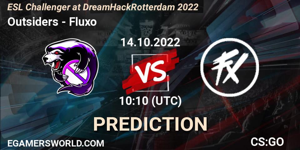 Outsiders vs Fluxo: Match Prediction. 14.10.22, CS2 (CS:GO), ESL Challenger at DreamHack Rotterdam 2022