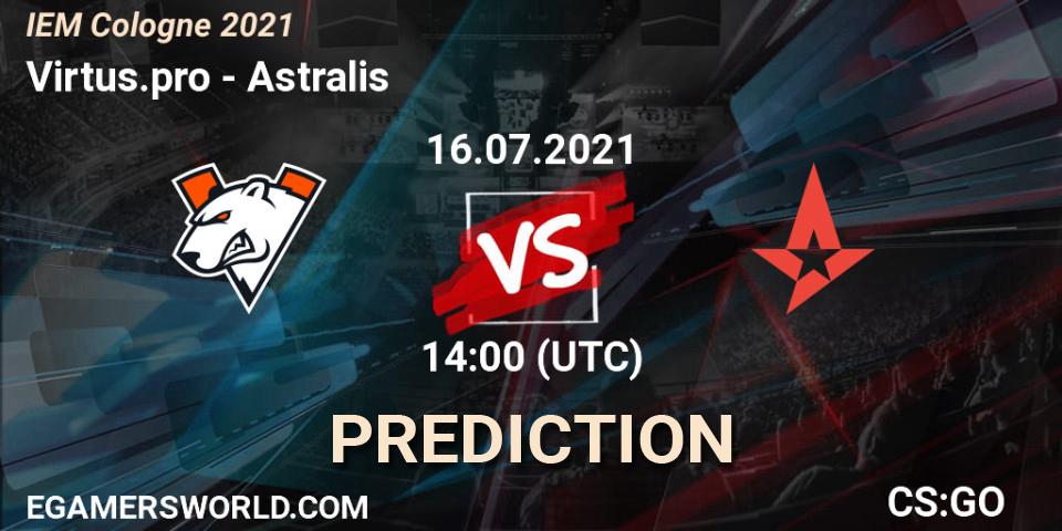 Virtus.pro vs Astralis: Match Prediction. 16.07.2021 at 14:00, Counter-Strike (CS2), IEM Cologne 2021