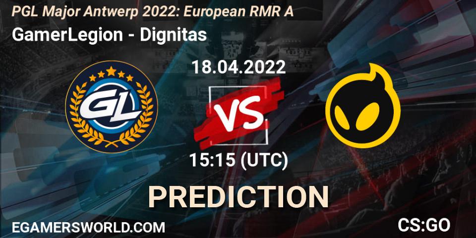 GamerLegion vs Dignitas: Match Prediction. 18.04.22, CS2 (CS:GO), PGL Major Antwerp 2022: European RMR A