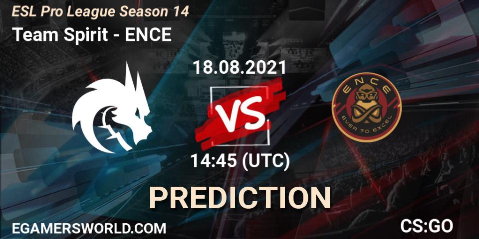 Team Spirit vs ENCE: Match Prediction. 18.08.2021 at 14:45, Counter-Strike (CS2), ESL Pro League Season 14