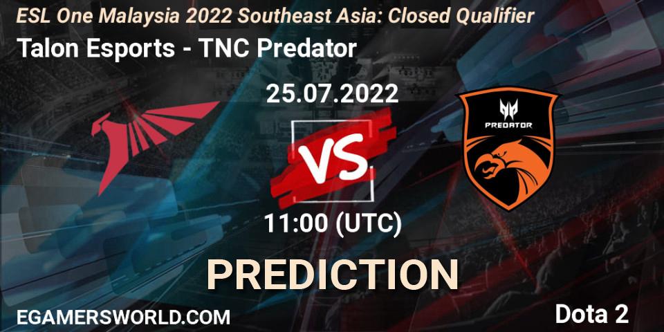Talon Esports vs TNC Predator: Match Prediction. 25.07.2022 at 10:43, Dota 2, ESL One Malaysia 2022 Southeast Asia: Closed Qualifier