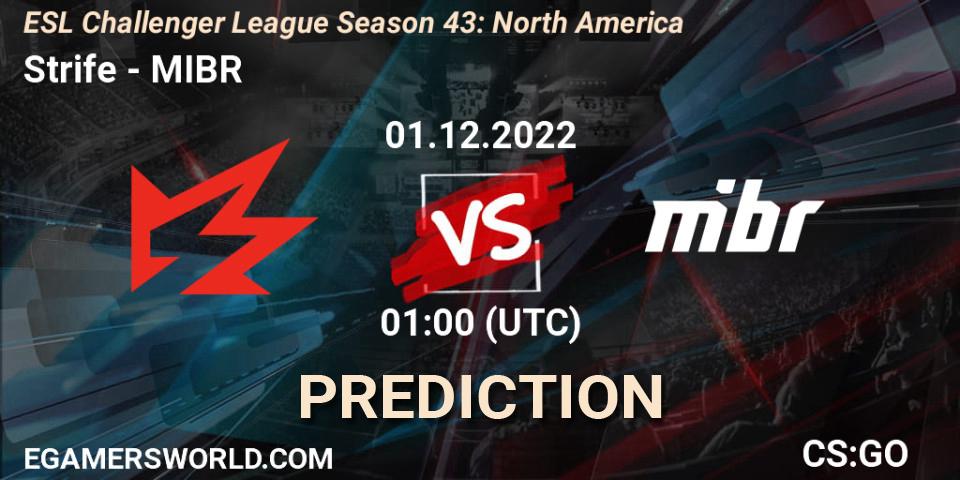 Strife vs MIBR: Match Prediction. 01.12.22, CS2 (CS:GO), ESL Challenger League Season 43: North America