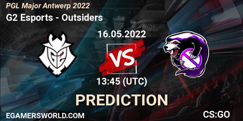 G2 Esports vs Outsiders: Match Prediction. 16.05.2022 at 14:35, Counter-Strike (CS2), PGL Major Antwerp 2022