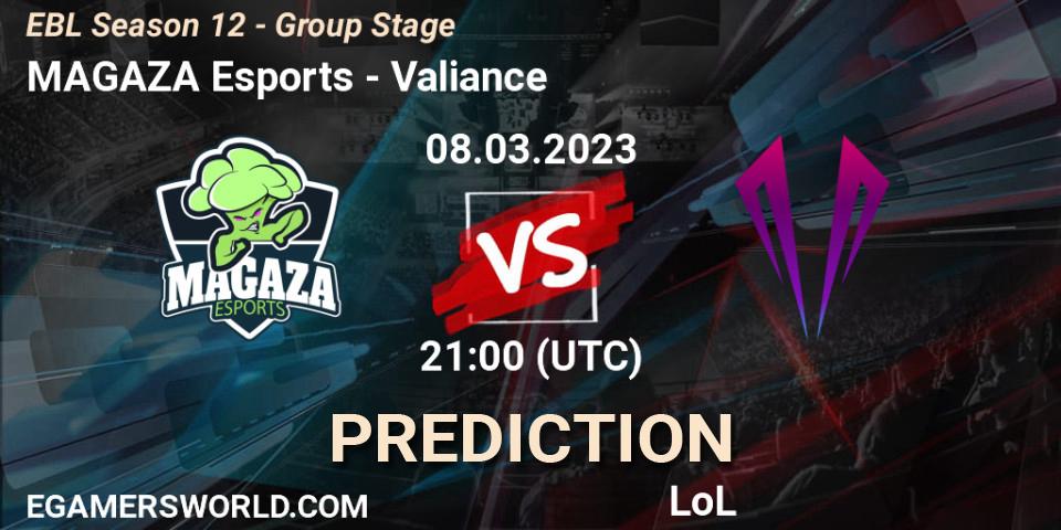 MAGAZA Esports vs Valiance: Match Prediction. 08.03.23, LoL, EBL Season 12 - Group Stage