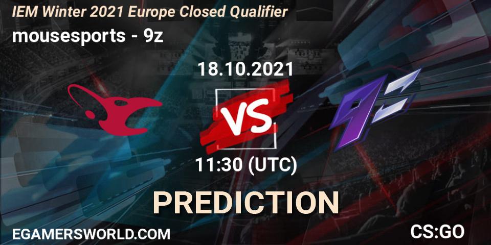 mousesports vs 9z: Match Prediction. 18.10.2021 at 11:30, Counter-Strike (CS2), IEM Winter 2021 Europe Closed Qualifier