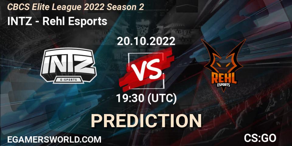 INTZ vs Rehl Esports: Match Prediction. 20.10.2022 at 18:20, Counter-Strike (CS2), CBCS Elite League 2022 Season 2