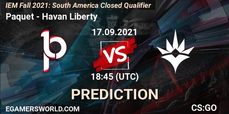 Paquetá vs Havan Liberty: Match Prediction. 17.09.2021 at 18:45, Counter-Strike (CS2), IEM Fall 2021: South America Closed Qualifier