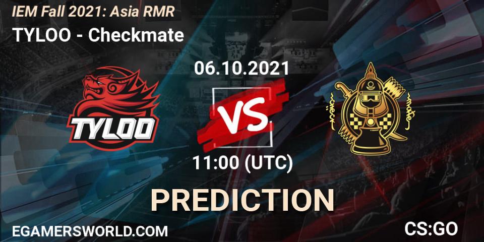 TYLOO vs Checkmate: Match Prediction. 06.10.2021 at 11:00, Counter-Strike (CS2), IEM Fall 2021: Asia RMR