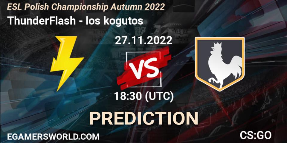 ThunderFlash vs los kogutos: Match Prediction. 27.11.22, CS2 (CS:GO), ESL Polish Championship Autumn 2022