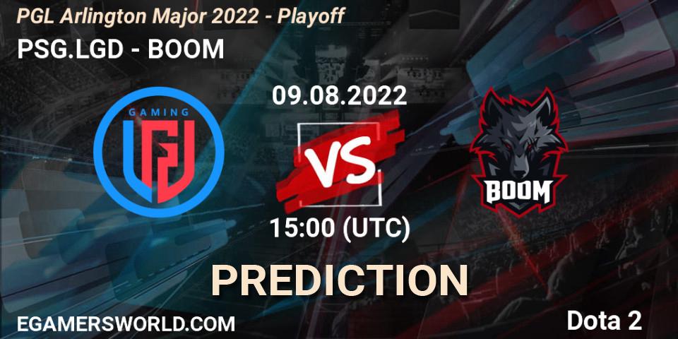 PSG.LGD vs BOOM: Match Prediction. 09.08.2022 at 15:01, Dota 2, PGL Arlington Major 2022 - Playoff
