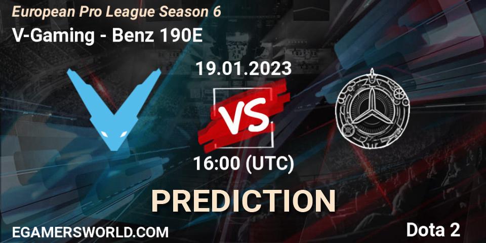 V-Gaming vs Benz 190E: Match Prediction. 19.01.23, Dota 2, European Pro League Season 6