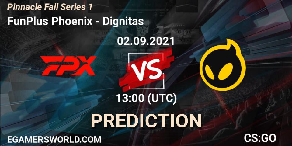 FunPlus Phoenix vs Dignitas: Match Prediction. 02.09.2021 at 13:20, Counter-Strike (CS2), Pinnacle Fall Series #1