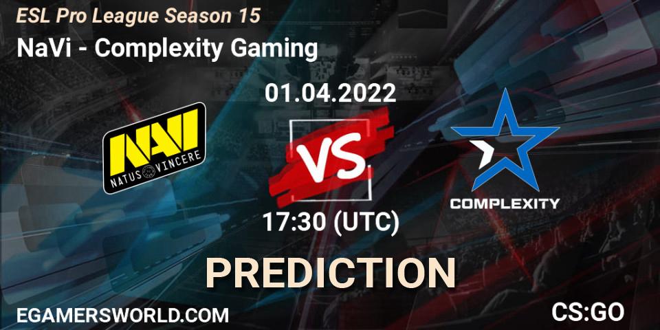 NaVi vs Complexity Gaming: Match Prediction. 01.04.2022 at 17:30, Counter-Strike (CS2), ESL Pro League Season 15