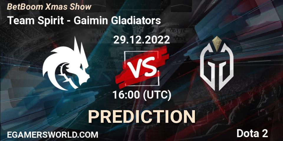 Team Spirit vs Gaimin Gladiators: Match Prediction. 29.12.2022 at 16:04, Dota 2, BetBoom Xmas Show