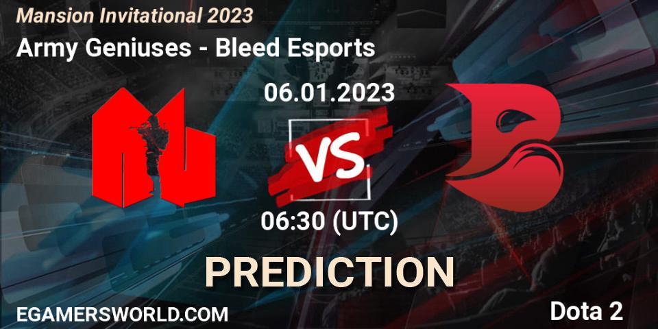 Army Geniuses vs Bleed Esports: Match Prediction. 07.01.23, Dota 2, Mansion Invitational 2023