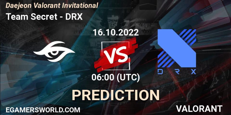 Team Secret vs DRX: Match Prediction. 16.10.22, VALORANT, Daejeon Valorant Invitational